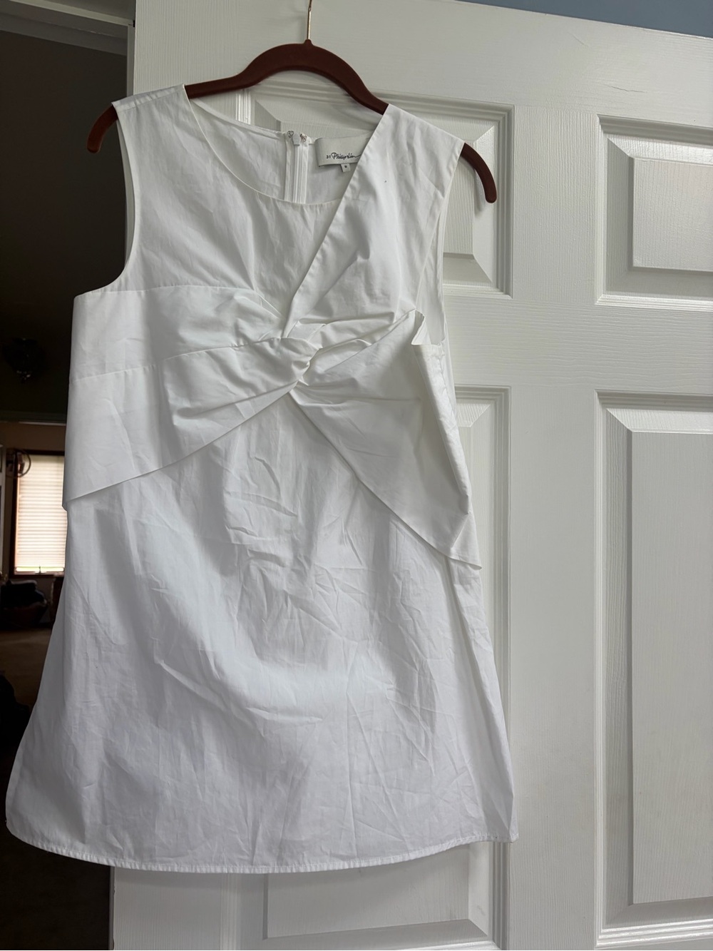3.1 Phillip Lim White Twist-Front Sleeveless Top